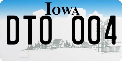 IA license plate DTO004