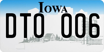 IA license plate DTO006
