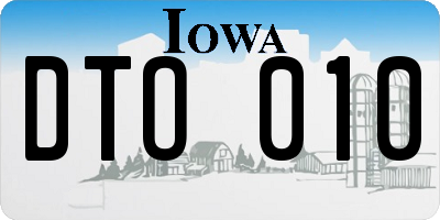IA license plate DTO010