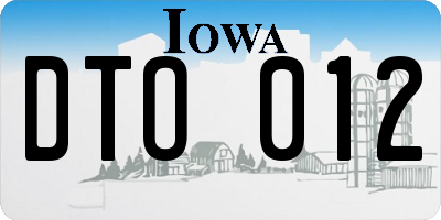 IA license plate DTO012