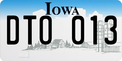 IA license plate DTO013