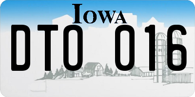 IA license plate DTO016