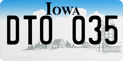 IA license plate DTO035
