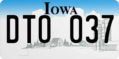 IA license plate DTO037