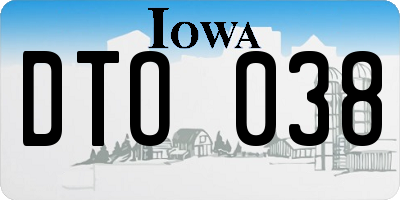 IA license plate DTO038