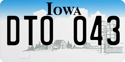 IA license plate DTO043