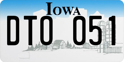 IA license plate DTO051