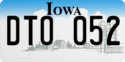 IA license plate DTO052