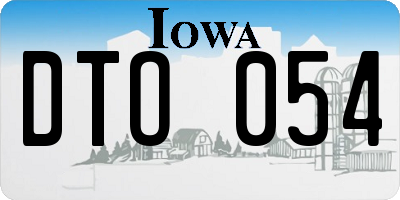 IA license plate DTO054