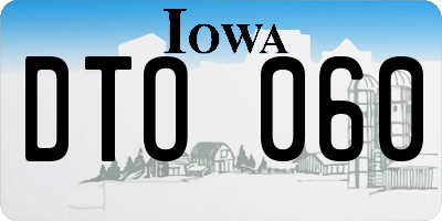 IA license plate DTO060