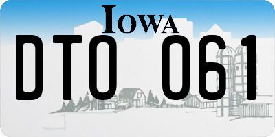 IA license plate DTO061