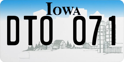 IA license plate DTO071