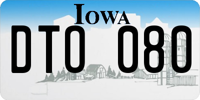 IA license plate DTO080