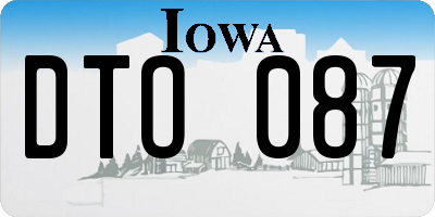 IA license plate DTO087