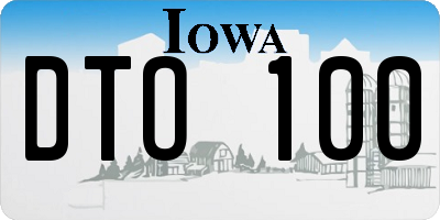 IA license plate DTO100