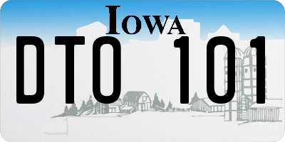 IA license plate DTO101