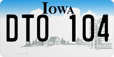 IA license plate DTO104
