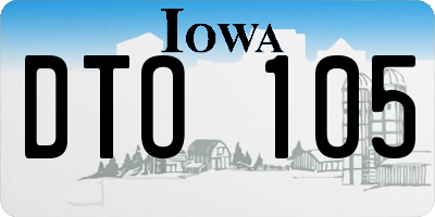 IA license plate DTO105