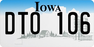 IA license plate DTO106