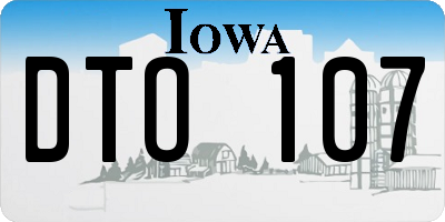 IA license plate DTO107