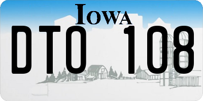 IA license plate DTO108