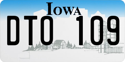 IA license plate DTO109