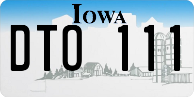 IA license plate DTO111