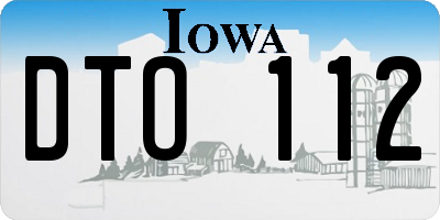 IA license plate DTO112