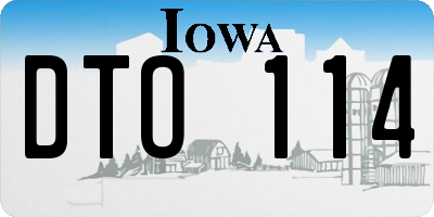 IA license plate DTO114