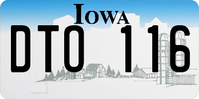 IA license plate DTO116