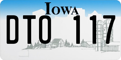 IA license plate DTO117