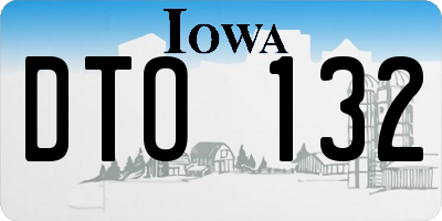 IA license plate DTO132