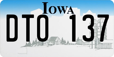 IA license plate DTO137