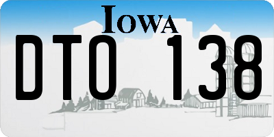 IA license plate DTO138