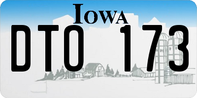 IA license plate DTO173
