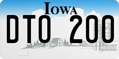 IA license plate DTO200