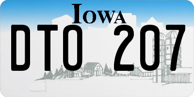 IA license plate DTO207