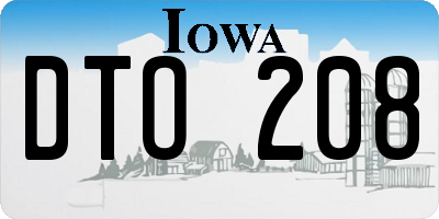 IA license plate DTO208
