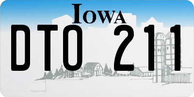 IA license plate DTO211