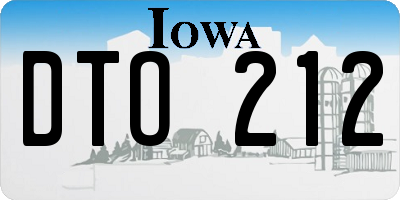 IA license plate DTO212
