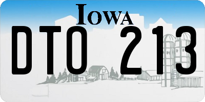IA license plate DTO213