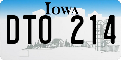 IA license plate DTO214