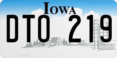 IA license plate DTO219