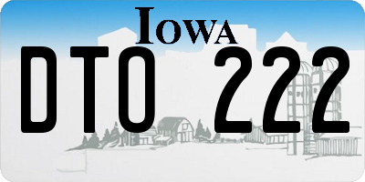 IA license plate DTO222