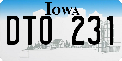 IA license plate DTO231