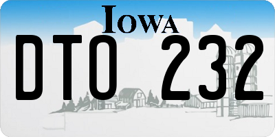 IA license plate DTO232