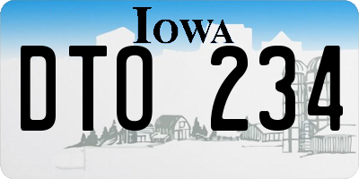 IA license plate DTO234