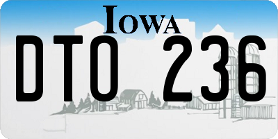 IA license plate DTO236