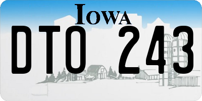 IA license plate DTO243