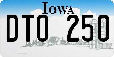 IA license plate DTO250